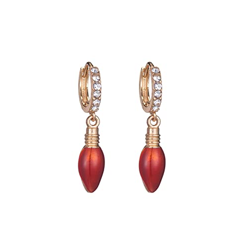 Pendientes para mujer, 1 par de pendientes de Navidad con diseño de copo de nieve para mujer, con diseño de muletas de dibujos animados para fiestas, talla única, Metal,