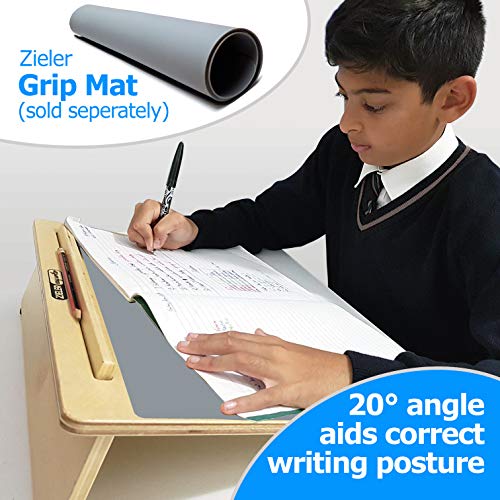 Pente d'écriture A3 ergonomique pour une meilleure posture d'écriture - de ZIELER® Easywriter. Finition en bois laqué de haute qualité avec un angle de 20 °. Conception compacte