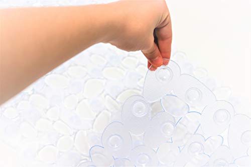 Pepe - Alfombrilla bañera Antideslizante (72 X 33 cm), Alfombrilla baño Antideslizante, Alfombrilla bañera Piedra, Alfombrilla de baño Antideslizante con ventosas, Lavable a máquina, (Transparente).