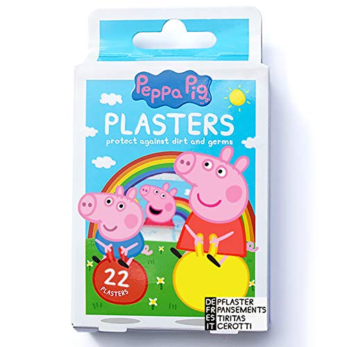 Peppa Pig Tiritas Para Niños / x22 / 4 Tamaños / 7 Diseños / Sin Látex / Hipoalergénico / Resistente Al Lavado
