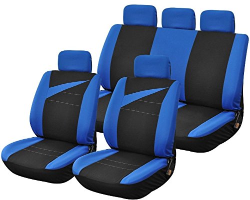 Peraline 1700 Fundas Bolt Universales para Asiento de Coche, Negro/Azul