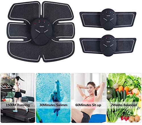 PERF Eléctrica Estimulación Muscular,Herramientas Abdominales ABS, estimulador Muscular Profesional para Abdomen/Brazo/piernas, Entrenamiento físico y Muscular para Hombres y Mujeres