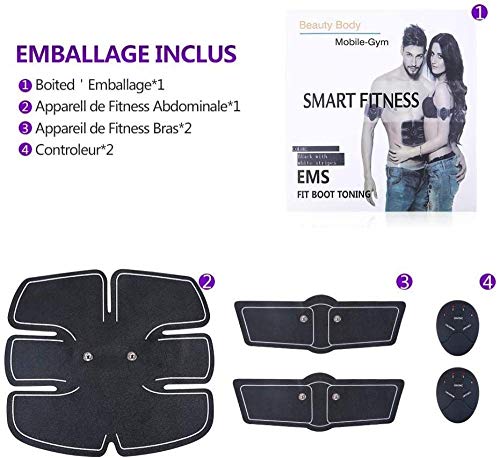 PERF Eléctrica Estimulación Muscular,Herramientas Abdominales ABS, estimulador Muscular Profesional para Abdomen/Brazo/piernas, Entrenamiento físico y Muscular para Hombres y Mujeres