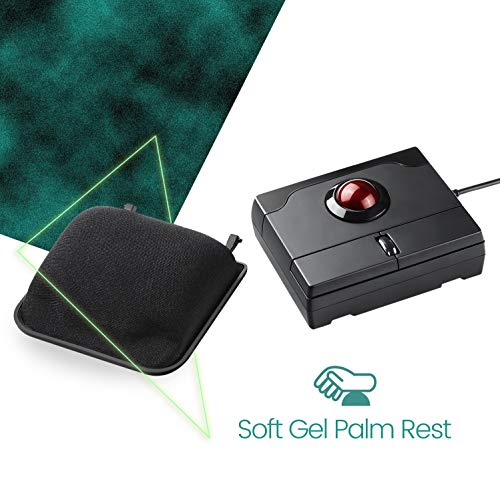 Perixx PERIPRO-506 - Ratón con USB Trackball (ratón – 100 x 80 x 42 mm – 25 mm – Trackball Brillante – reposa Palmas de Gel extraíble – Rueda de Desplazamiento