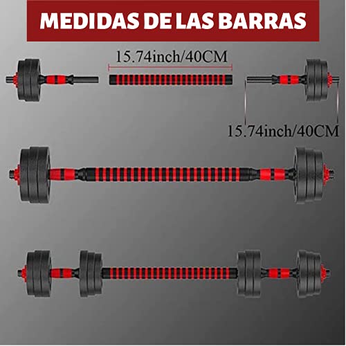 PERPETUAL 2 Barras de Pesas Tornillos Tuercas Barra Larga Conectora Mancuernas Ajustable Musculación Casa Barra Corta Agarre Conexión Adicional Levantamiento Peso