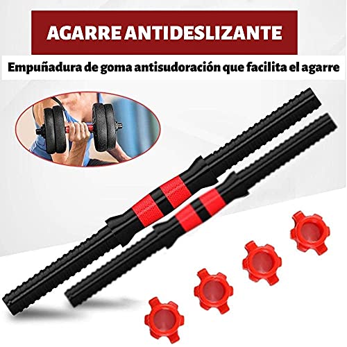 PERPETUAL 2 Barras de Pesas Tornillos Tuercas Barra Larga Conectora Mancuernas Ajustable Musculación Casa Barra Corta Agarre Conexión Adicional Levantamiento Peso