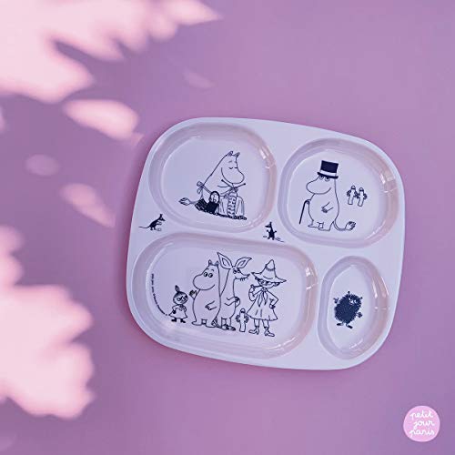 Petit Jour Paris - Bandeja para servir con 4 compartimentos Moomin rosa para aumentar el sabor
