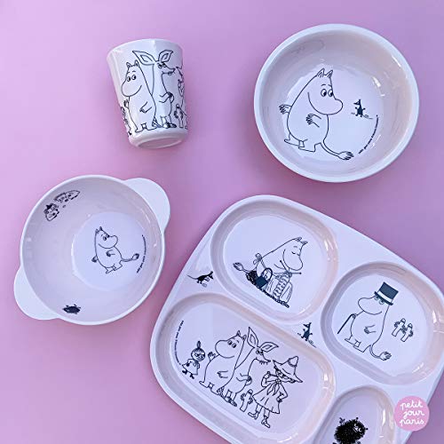 Petit Jour Paris - Bandeja para servir con 4 compartimentos Moomin rosa para aumentar el sabor