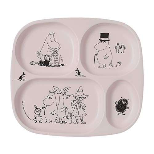 Petit Jour Paris - Bandeja para servir con 4 compartimentos Moomin rosa para aumentar el sabor