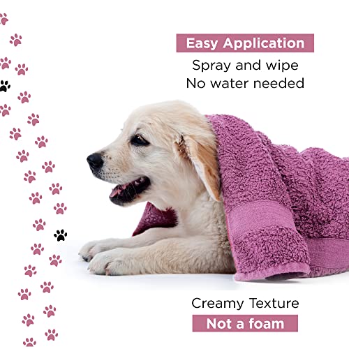 PETUCHI Champú Sin Aclarado para Perros y Cachorros; Spray Bio con Aloe Vera y Leche de Avena; Aroma a Talco Fresco; 250ml