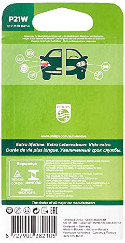 Philips automotive lighting 12498LLECOB2 Bombillas Especiales, P21/W