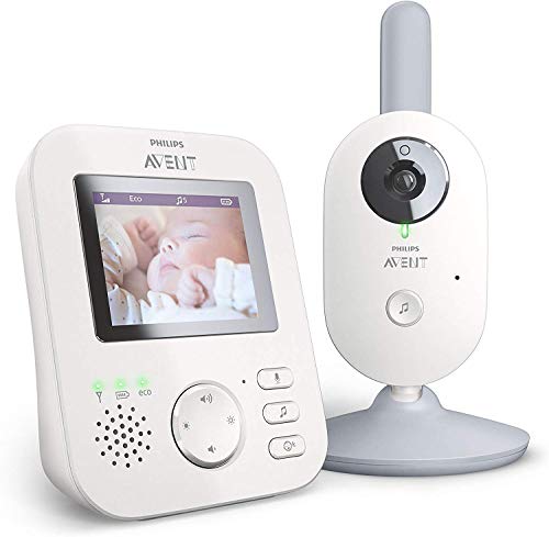 Philips Avent Vigilabebés Con Cámara Scd833/01 - Vigilabebés Con Vídeo Digital Con Privacidad Y Seguridad (a-fhss), Pantalla A Color De 2,7", Nanas Relajantes E Intercomunicador, color Blanco
