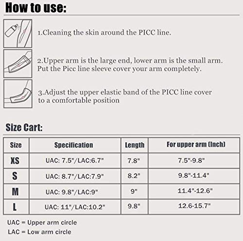 PICC Line Cover PICC - Protector de fundición para adultos, ultra suave, transpirable, cómodo, antideslizante (L)