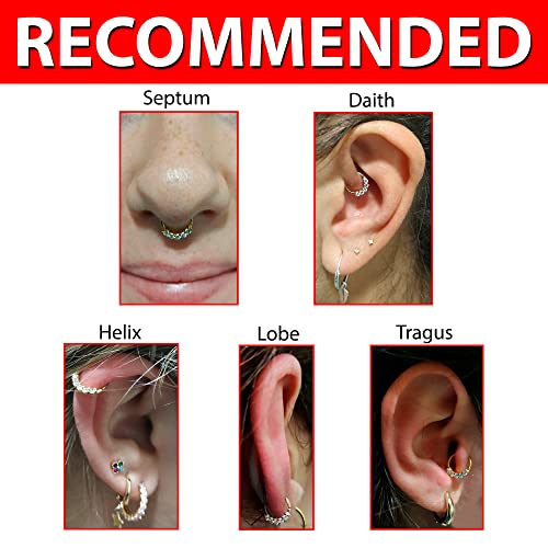 Piercing Aro para Septum, Daith, Helix Y Tragus de Acero Quirúrgico con Brillantes - Color Oro