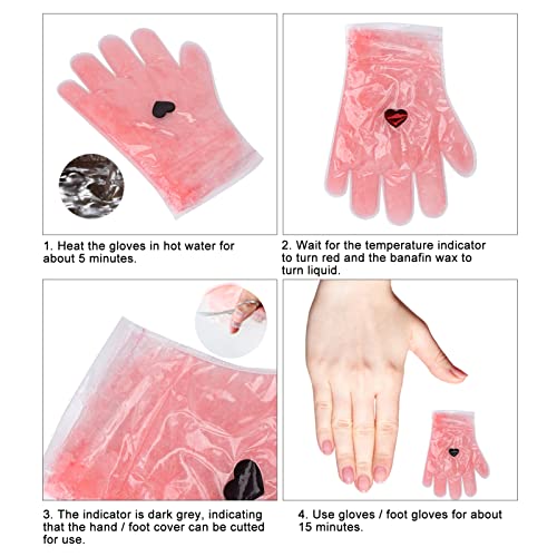 Pies Guantes, Manos Pies Cera de Parafina, Cera de Parafina Hidratante, Tratamiento de Cuidado con Cera Suavizante para la Piel(guantes)