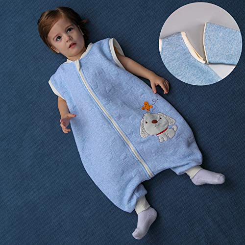 Pijama para bebé, de manga larga, para invierno, con diseño de perro, con pies, de algodón, para niños y niñas