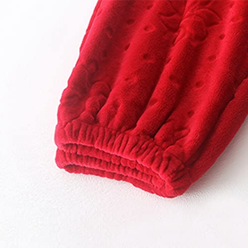 Pijamas De Botones para Mujer - Otoño Invierno Conjunto De Pijamas De Dos Piezas Franela Cálida Rebeca Ropa De Dormir - Sexy Leopardo Casual Gruesa Manga Larga Ropa De Dormir para El Hogar