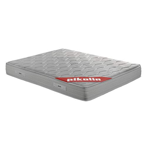 PIKOLIN Pack Colchón viscoelástico Espuma HR 150x190, canapé Base abatible Blanco con Dos Almohadas de Fibra, Incluye Subida a Domicilio, Montaje y Retirada de Usado