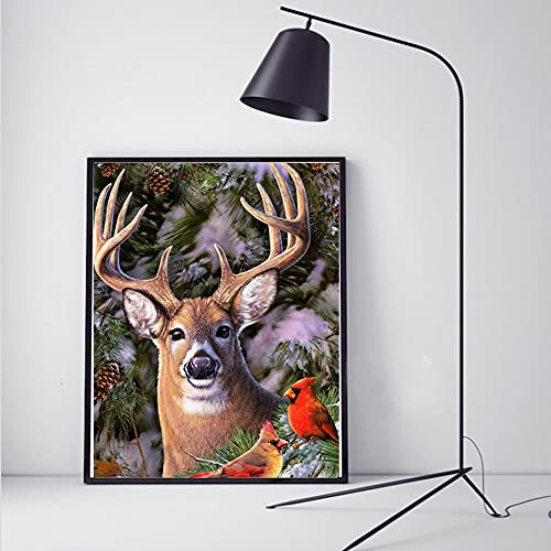 Pintura de diamante 5D, punto de cruz de diamante completo, bordado de ciervo animal, conjunto completo de imágenes de diamantes de imitación, pintura de diamante A6 30x40cm