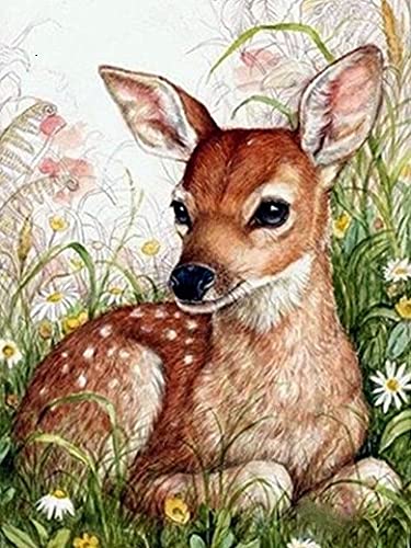 Pintura de diamante 5D, punto de cruz de diamante completo, bordado de ciervo animal, conjunto completo de imágenes de diamantes de imitación, pintura de diamante A6 30x40cm