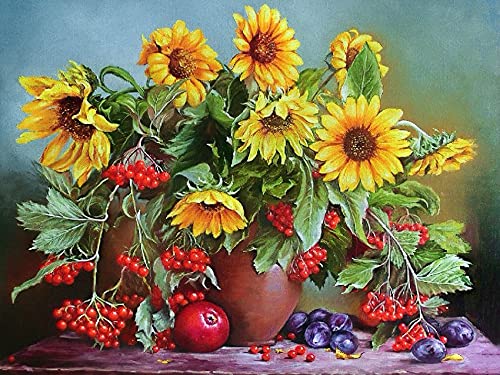 Pintura de diamante girasol completo diamante punto de cruz mosaico bordado diamantes de imitación bordado kit de artesanía pintura de diamante A1 30x40 cm
