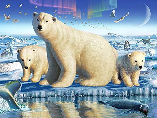Pintura de diamante oso punto de cruz 5D conjunto completo de bordado animal rhinestone mosaico diamante pintura A1 30x40 cm
