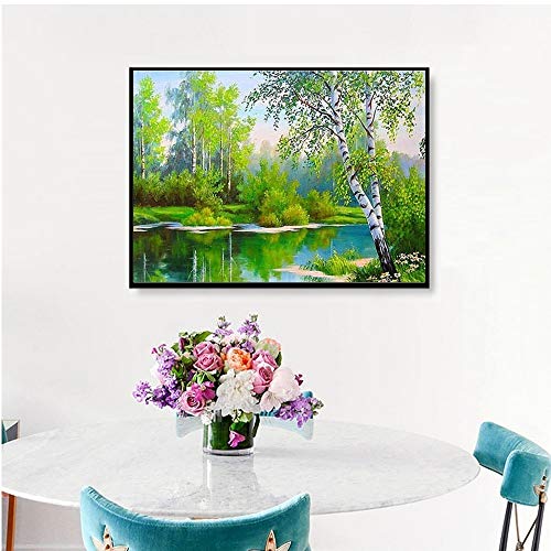 Pintura de diamante paisaje pantalla completa bordado de diamantes bosque mosaico kit de punto de cruz decoración del hogar pintura de diamante A3 45x60cm