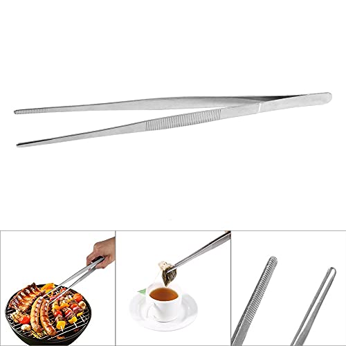 Pinzas Depilar Largas Pinzas Rectas Enfermeria Pinzas de Precision Manualidades Pinzas de Cocina de Acero Inoxidable Médicas Caseras Rectas Herramienta de Cocina de Jardín 30cm Pinzas de Cocción