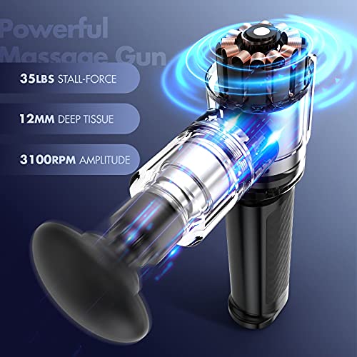 Pistola Masaje addsfit Massage Gun [15 horas de duración de la batería] Deep Tissue Potente Pistola Masajeadora Profesional de Tejido Profundo Portátil Percussion massager - Schwarz