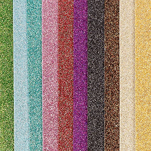 Planchas de gomaespuma con purpurina, autoadhesivas, DIN A4, 2 mm, 10 hojas, de espuma para manualidades, placas de EVA, ideales para manualidades (Duo Glitter multicolor 2)