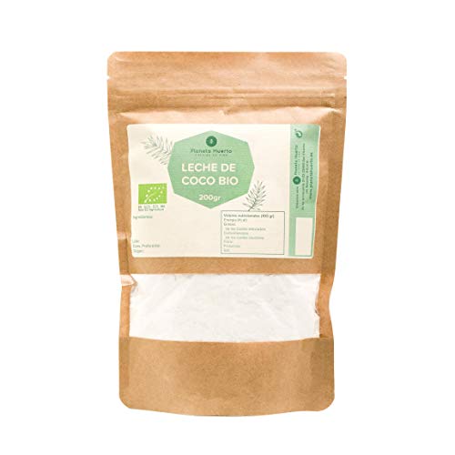 Planeta Huerto | Leche de Coco en Polvo Ecológica - 200 gr | Con Propiedades Antioxidantes, Hidratantes y Antibacterianas | Mezclar con Agua o Añadir en Batidos, Postres, Helados o Salsas