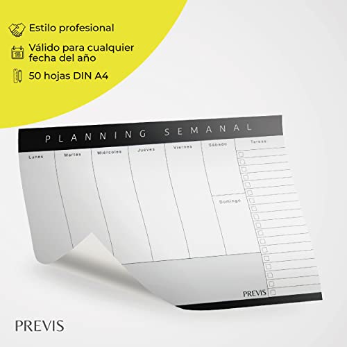 Planificador Semanal A4 Con Diseño Minimalista y Productivo. Organizador Semanal A4. Planning Escritorio. Planner Organización.…