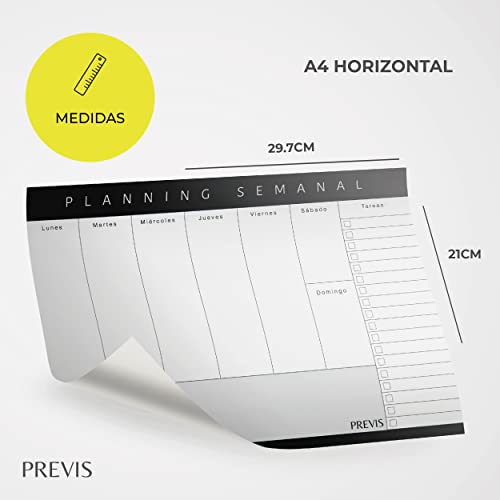 Planificador Semanal A4 Con Diseño Minimalista y Productivo. Organizador Semanal A4. Planning Escritorio. Planner Organización.…