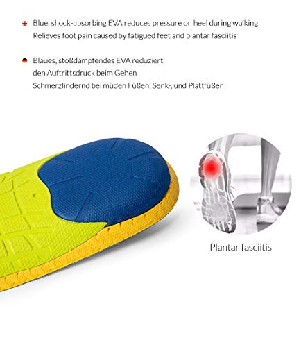 Plantillas Club4Brands Comfort | Plantillas ortopédicas para hombres y mujeres | para aliviar el dolor de los pies planos y la fascitis plantar | 40 - 46 EUR / 6.5 - 11 UK