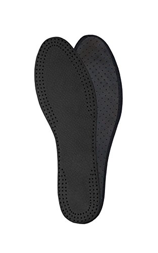 Plantillas de Cuero - Plantillas de Reemplazo para Botas o Zapatos de Hombre y Mujer - con Carbón Activado - Suelas Interiores para Señoras Ideales para Tacones Altos y Sandalias , Negro (40 EUR)