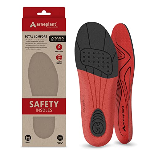 Plantillas de Trabajo Antiestáticas Talla Recortable 35/40 - Con Memory Foam y Tecnología X-MAX para una Mayor Comodidad - Plantillas transpirables antiolor - Arneplant