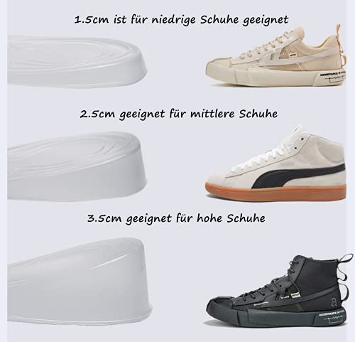 Plantillas de Zapatos de Silicona, Alzas para Zapatos Hombre, Plantillas Adhesivas de Gel de Silicona Aumento de la Altura Zapatos Ortopédicos para la Ayuda del Arco Ortopédico Heel Pads(1.5Cm-Verde)