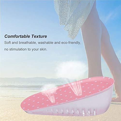 Plantillas de Zapatos de Silicona, Alzas para Zapatos Mujer, Plantillas Adhesivas de Gel de Silicona Aumento de la Altura Zapatos Ortopédicos para la Ayuda del Arco Ortopédico Heel Pads(3.5Cm-Rosa)