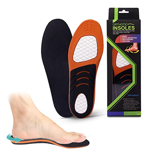 Plantillas Fascitis Plantar,Plantillas Gel Hombre Trabajo,Plantillas Memory Foam para Pies Planos,Espolon Calcaneo,Fascitis Plantar,Metatarsalgia L (EU42-47)