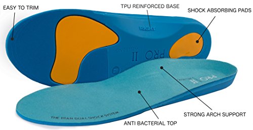 Plantillas ortopédicas para zapatos de deporte, trabajar o caminar, de Pro11, color Azul, talla XL