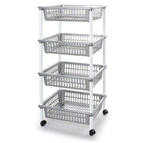 Plastic Forte 4073, Gris con Blanco, 40 x 30 x 85 cm