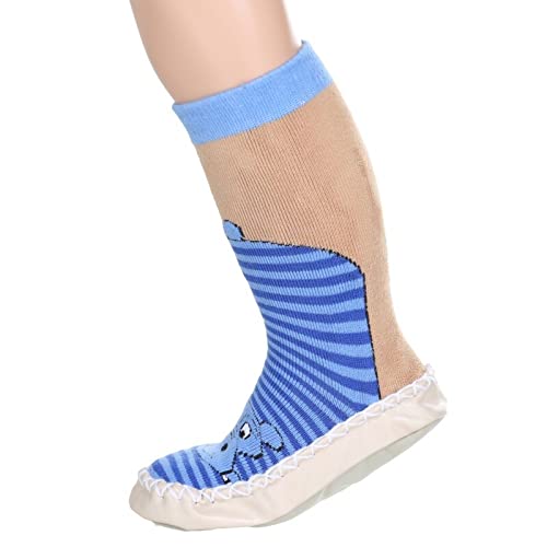 Playshoes Zapatillas con Suela Antideslizante Hippopotamus, Pantuflas Unisex niños, Azul Blau 7, 27/30 EU
