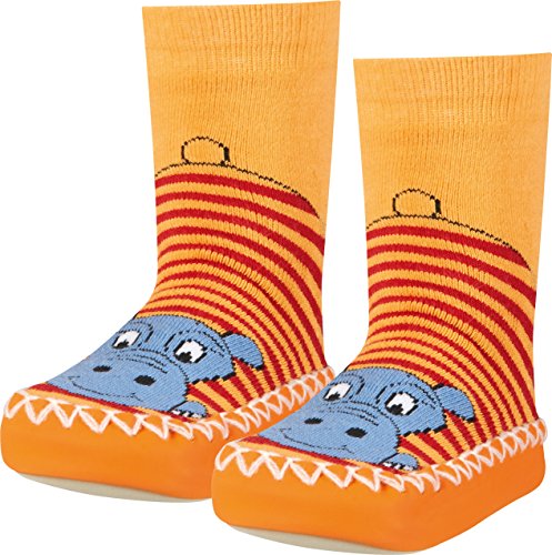 Playshoes Zapatillas con Suela Antideslizante Hippopotamus, Pantuflas Unisex niños, Rojo Rot 8, 31/34 EU