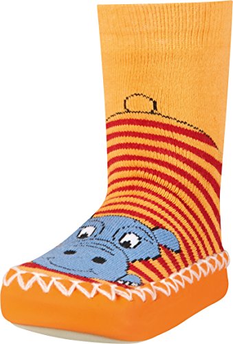 Playshoes Zapatillas con Suela Antideslizante Hippopotamus, Pantuflas Unisex niños, Rojo Rot 8, 31/34 EU