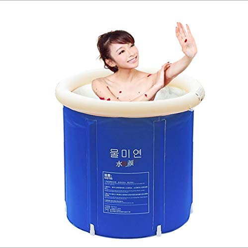 Plegable bañera de barril del baño de tina de baño de adultos inflable, bañera cubo de plástico grueso. (Tamaño : M)