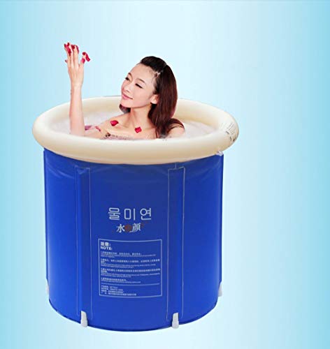 Plegable bañera de barril del baño de tina de baño de adultos inflable, bañera cubo de plástico grueso. (Tamaño : M)