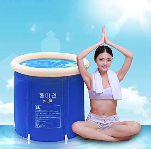 Plegable bañera de barril del baño de tina de baño de adultos inflable, bañera cubo de plástico grueso. (Tamaño : M)