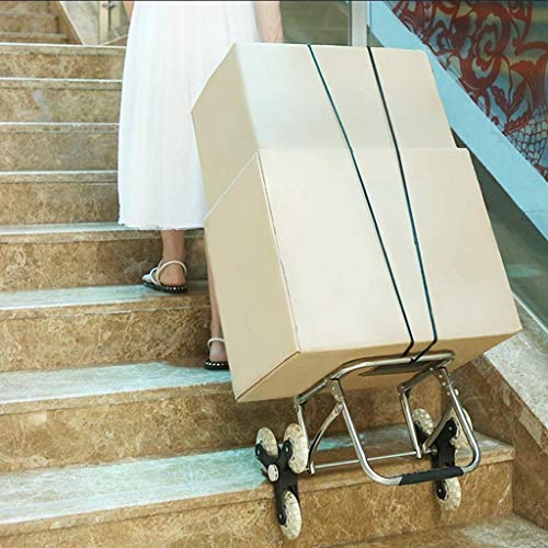 Plegable cesta de la compra, carrito de la compra Subir escaleras Compras Con 6 Ruedas de ultramarinos Utilidad de la Cesta de la compra for arriba y abajo Escalera plegable cesta de la compra plegabl