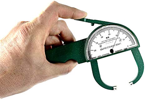 Plicometro Lange con Calibrador 5-Incrementos, Estuche con Compartimiento y Manual de Instrucciones con Tablas para Medir y Calcular Porcentaje de Grasa Corporal, Calibre Profesional de Alta Precisión