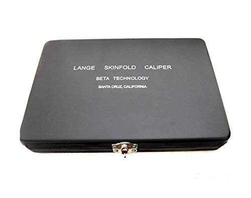 Plicometro Lange con Calibrador 5-Incrementos, Estuche con Compartimiento y Manual de Instrucciones con Tablas para Medir y Calcular Porcentaje de Grasa Corporal, Calibre Profesional de Alta Precisión